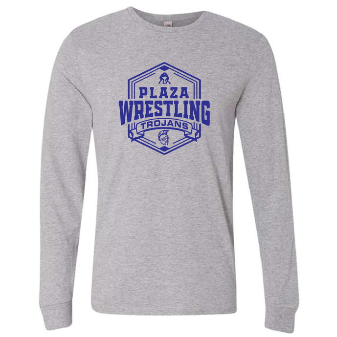 Core Cotton Long Sleeve Tee / Ash / Plaza Middle Wrestling
