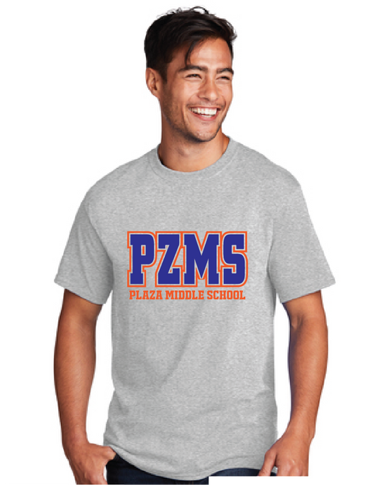 Short Sleeve Cotton Tee (Youth & Adult) / Ash Grey / Plaza Middle School