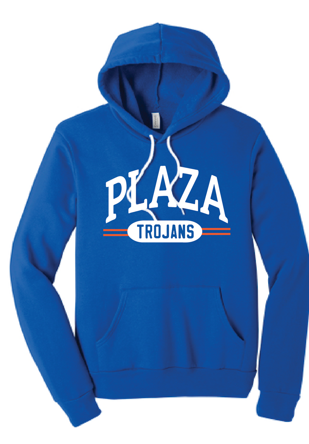 Trojans Sponge Fleece Hooded Sweatshirt / Heather Royal / Plaza Middle School