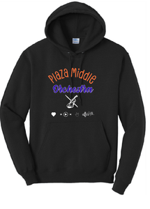 Fleece Pullover Hooded Sweatshirt  / Black / Plaza Middle Music