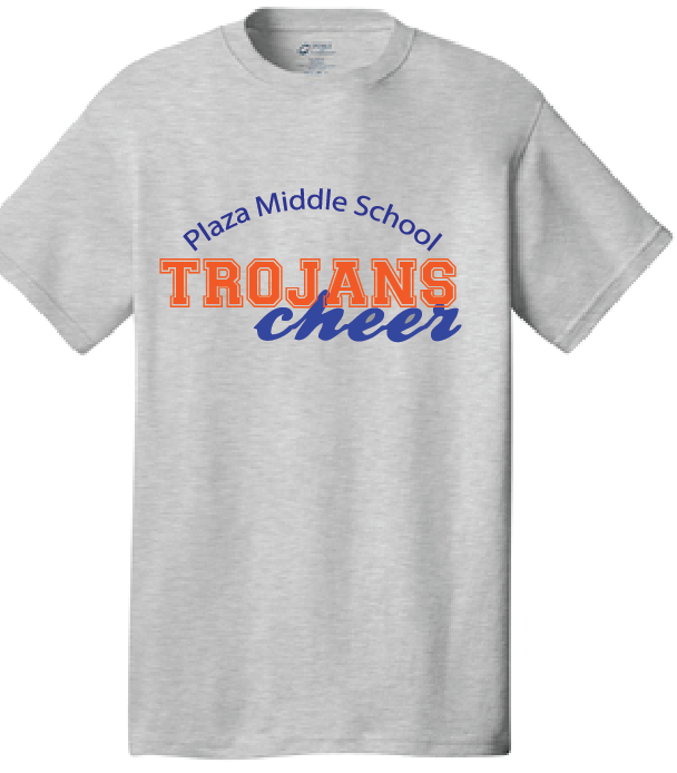 Trojans Short Sleeve T-Shirt / Gray / Plaza Cheer - Fidgety