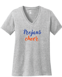 V-Neck T-Shirt / Heather Gray / Plaza Cheer - Fidgety