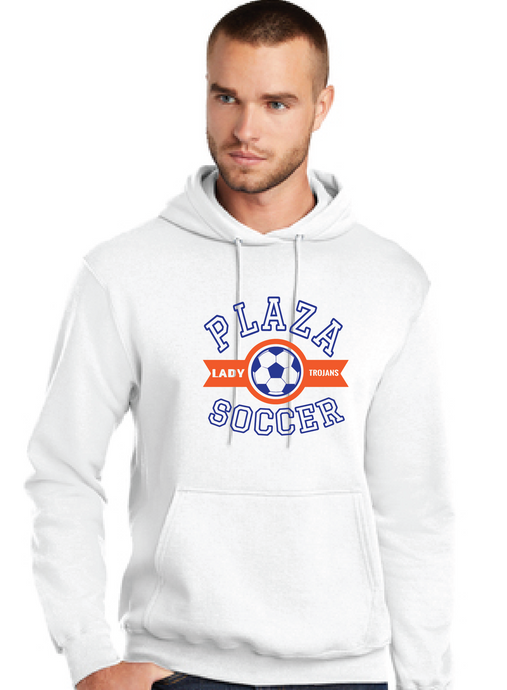Fleece Hooded Sweatshirt / White / Plaza Middle Girls Soccer