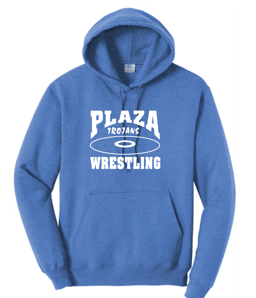 Fleece Hooded Sweatshirt / Heather Royal / Plaza Wrestling