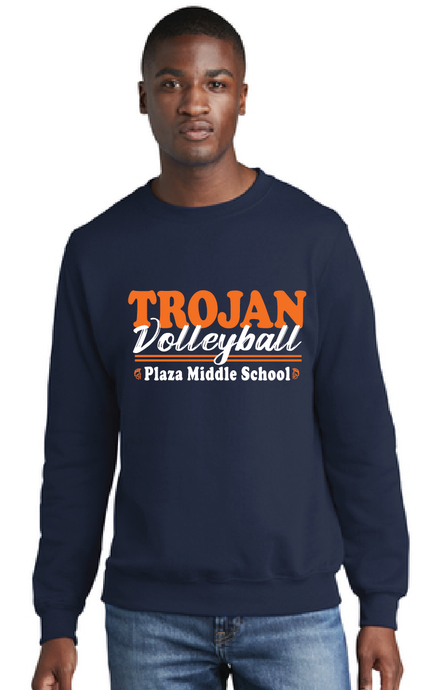 Fleece Crewneck Sweatshirt / Navy / Plaza Middle Volleyball