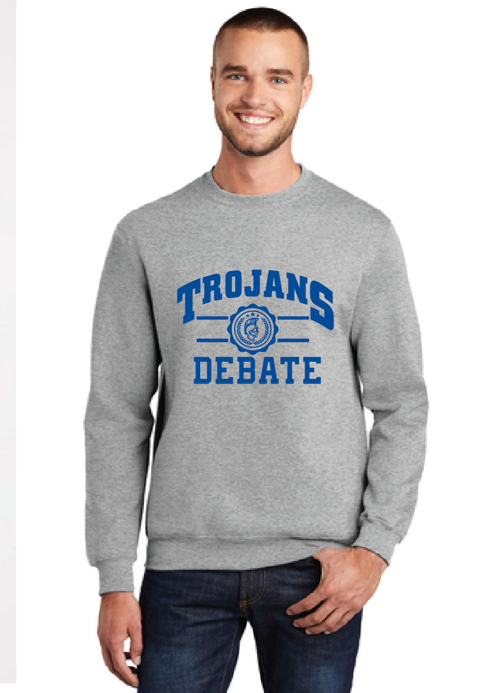 Fleece Crewneck Sweatshirt / Athletic Heather / Plaza Middle School Debate