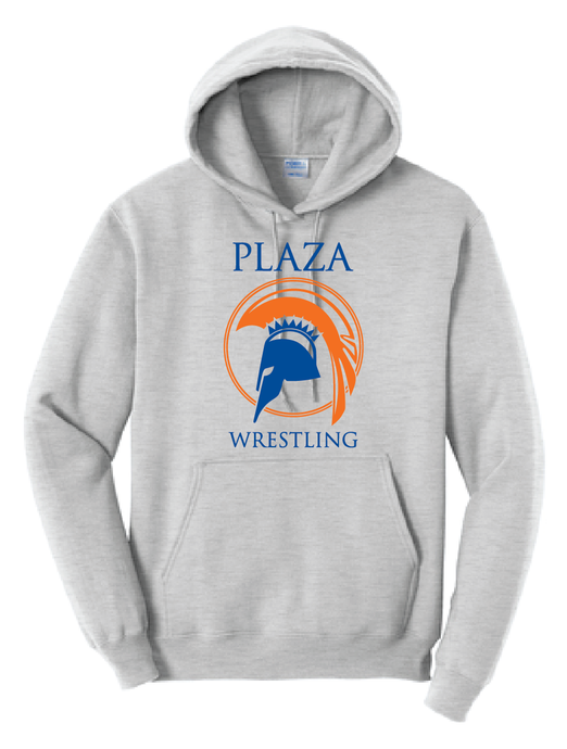 Trojans Fleece Hooded Sweatshirt / Ash / Plaza Middle Wrestling