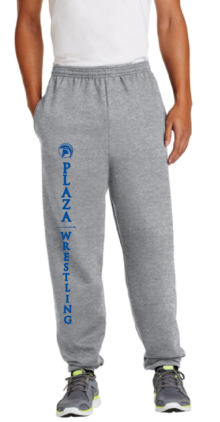 Fleece Sweatpants with Pockets / Athletic Heather / Plaza Middle Wrestling