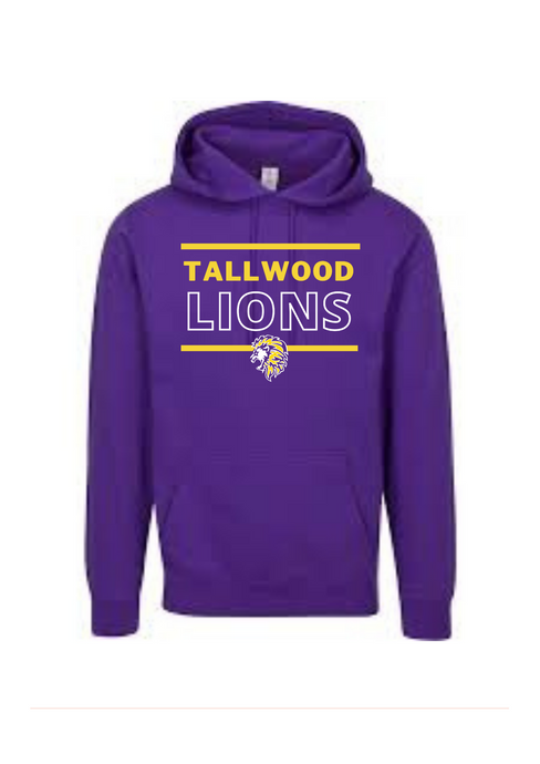 Core Fleece Pullover Hooded Sweatshirt / Purple / Tallwood High School