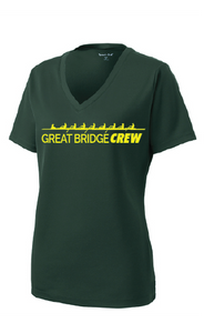 Ladies PosiCharge RacerMesh V-Neck Tee / Heather Gray / Great Bridge Crew - Fidgety