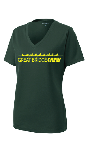 Ladies PosiCharge RacerMesh V-Neck Tee / Heather Gray / Great Bridge Crew - Fidgety