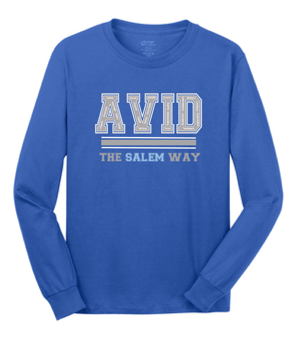 Long Sleeve Core Cotton Tee (Youth & Adult) / Royal / Salem Middle School Avid