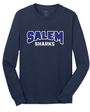 Long Sleeve Cotton Essential Tee / Heather Navy / Salem Middle School Staff