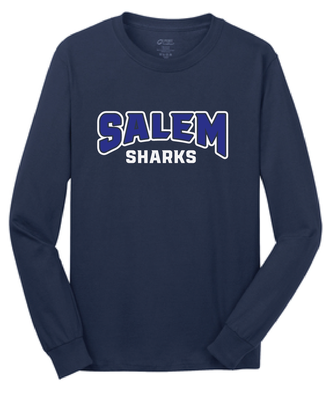 Long Sleeve Cotton Essential Tee / Heather Navy / Salem Middle School Staff