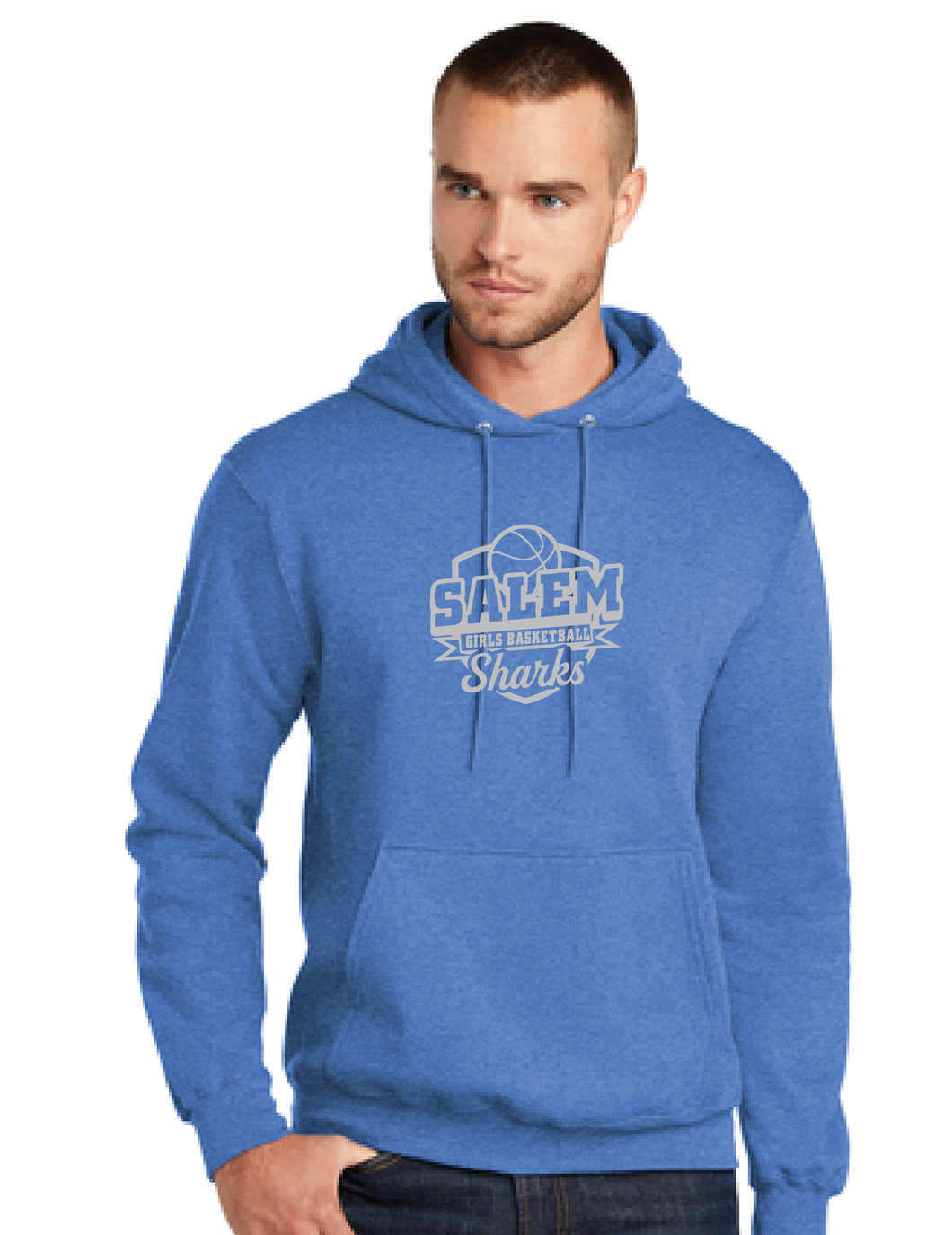 Fleece Hooded Sweatshirt / Heather Royal / Salem Middle School Girls Basketball