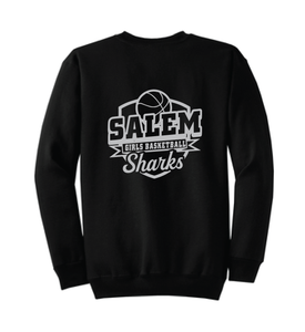 Fleece Pullover Crewneck Sweatshirt / Black / Salem Middle School Girls Basketball