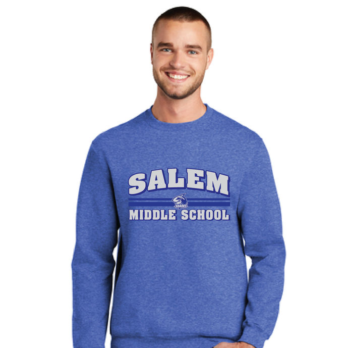 Fleece Crewneck Sweatshirt / Heather Royal / Salem Middle School