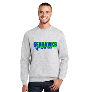 Core Fleece Crewneck Sweatshirt (Youth & Adult) / Ash / Greenbrier Seahawks Swim Team