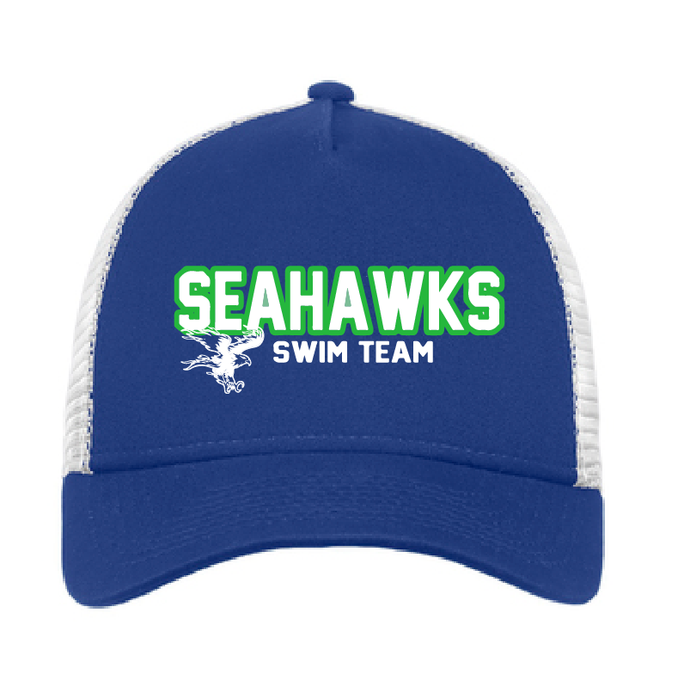 Snapback Trucker Cap / Royal White / Greenbrier Seahawks Swim Team