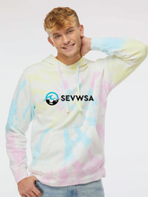 Unisex Midweight Tie-Dyed Hooded Sweatshirt / Tie Dye Sunset Swirl / SEVWSA