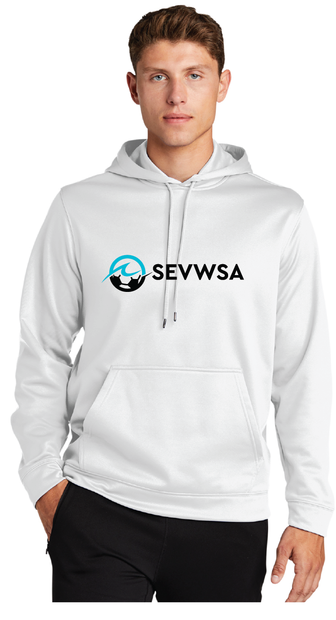 Performance Fleece Hooded Pullover / White / Southeastern Virginia Women’s Soccer Association / SEVWSA