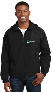 Hooded Raglan Jacket / Black / Southeastern Virginia Women’s Soccer Association / SEVWSA