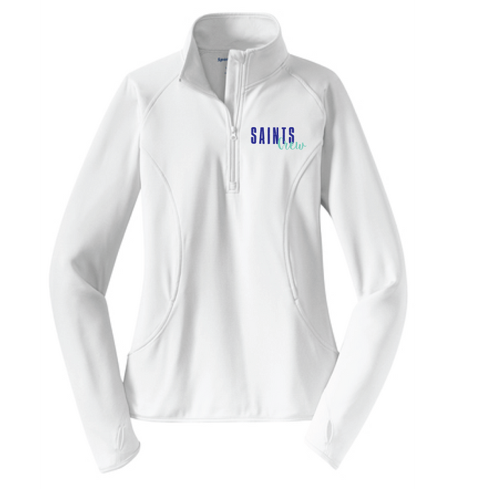 Ladies Sport-Wick Stretch 1/2-Zip Pullover / White / Saints Crew - Fidgety