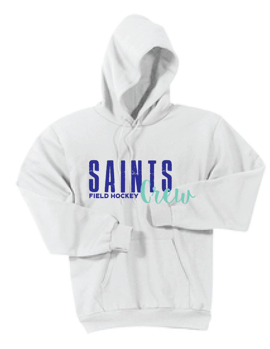 Youth & Adult Fleece Hooded Sweatshirt / White / Saints Crew - Fidgety