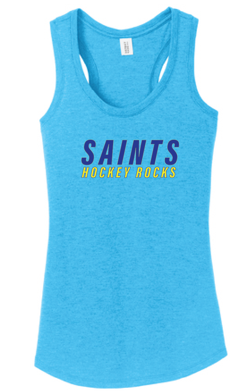 Ladies Tri-blend Racerback Tank / Royal Frost / Saints Field Hockey