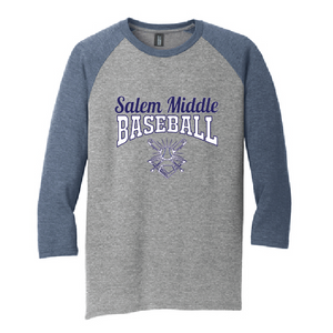 Triblend 3/4-Sleeve Raglan / Navy and Grey Frost / Salem Middle School Baseball