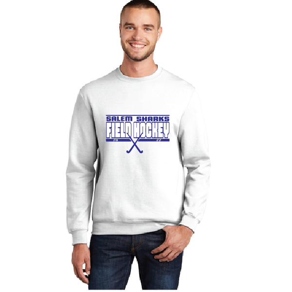 Fleece Crewneck Sweatshirt / White / Salem Middle School Field Hockey