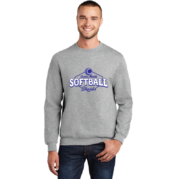 Fleece Crewneck Sweatshirt / Athletic Heather / Salem Middle School Softball