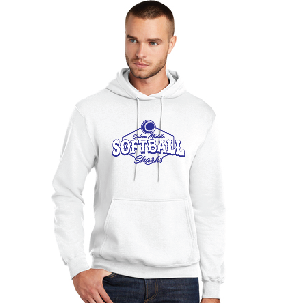 Fleece Hooded Sweatshirt / White / Salem Middle School Softball