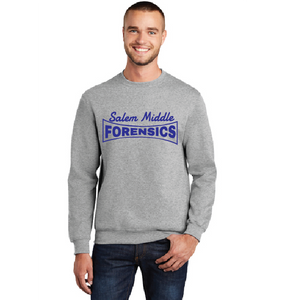 Fleece Crewneck Sweatshirt / Heather Grey / Salem Middle School Forensics