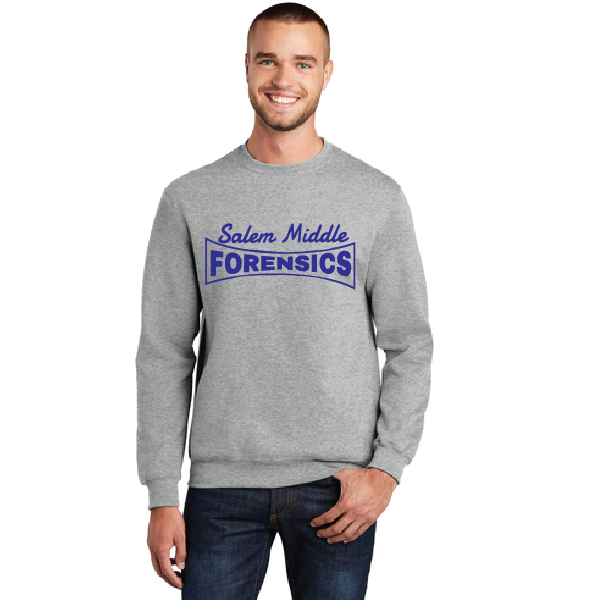 Fleece Crewneck Sweatshirt / Heather Grey / Salem Middle School Forensics