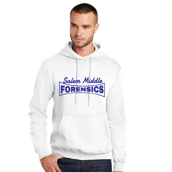 Fleece Hooded Sweatshirt / White / Salem Middle School Forensics