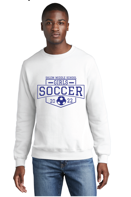 Core Fleece Crewneck Sweatshirt / White / Salem Middle School Girls Soccer