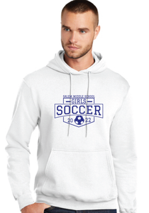 Core Fleece Pullover Hooded Sweatshirt / White / Salem Middle School Girls Soccer