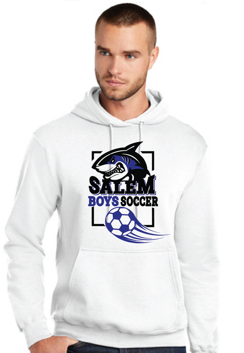 Core Fleece Pullover Hooded Sweatshirt / White / Salem Middle School Boys Soccer