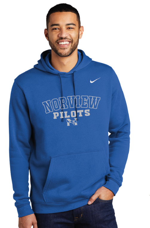 Nike Club Fleece Pullover Hoodie / Royal / Norview High School Baseball