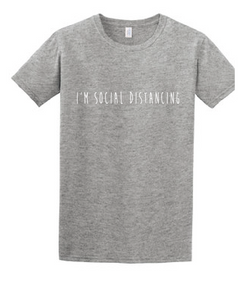I'm Social Distancing Softstyle T-Shirt / Heather Gray / Fidgety