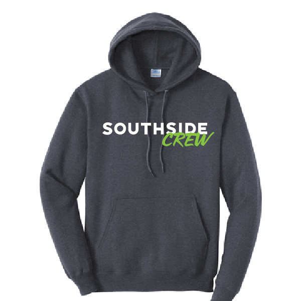 Fleece Hooded Sweatshirt (Youth & Adult) / Heather Navy / Southside Crew