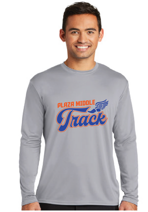 Long Sleeve Performance Tee / Silver / Plaza Middle School Track