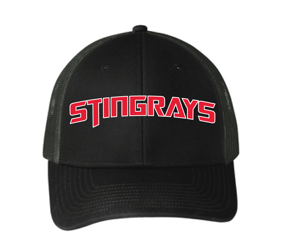 Snapback Trucker Cap / Black / Stingrays Swim Team - Fidgety