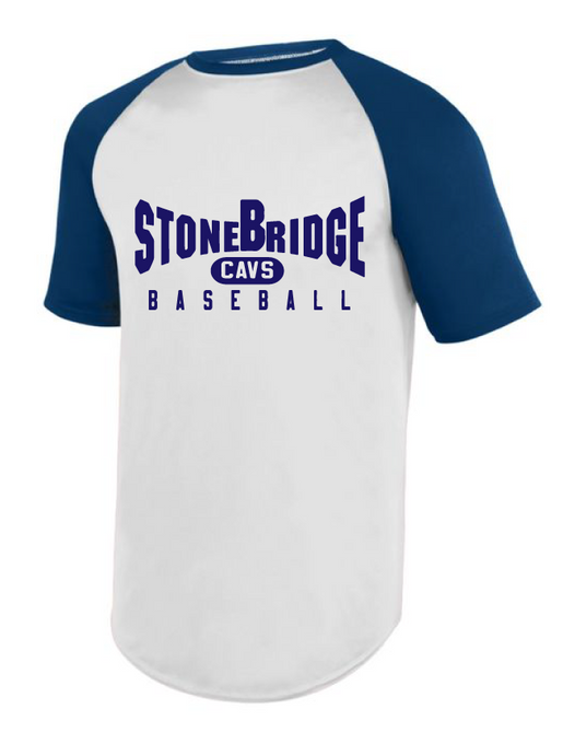 Practice Baseball Jersey (Youth & Adult) / White & Navy / StoneBridge Baseball