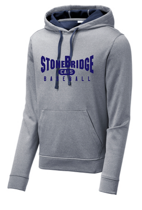 PosiCharge Sport-Wick Fleece Hooded Sweatshirt / Navy Heather / StoneBridge Baseball