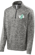 Electric Heather Fleece 1/4-Zip Pullover / Black Electric / Virginia Beach Stripers Baseball