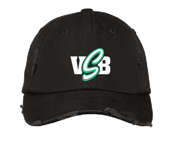 Distressed Trucker Hat / Black / Virginia Beach Stripers Baseball