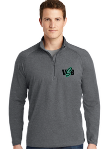 Stretch 1/2-Zip Pullover / Charcoal Grey Heather / Virginia Beach Stripers Baseball