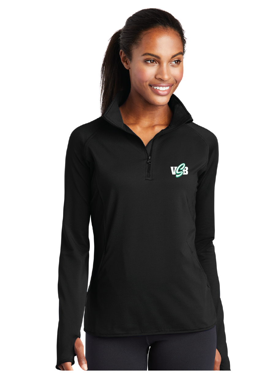 Stretch 1/2-Zip Pullover / Black / Virginia Beach Stripers Baseball